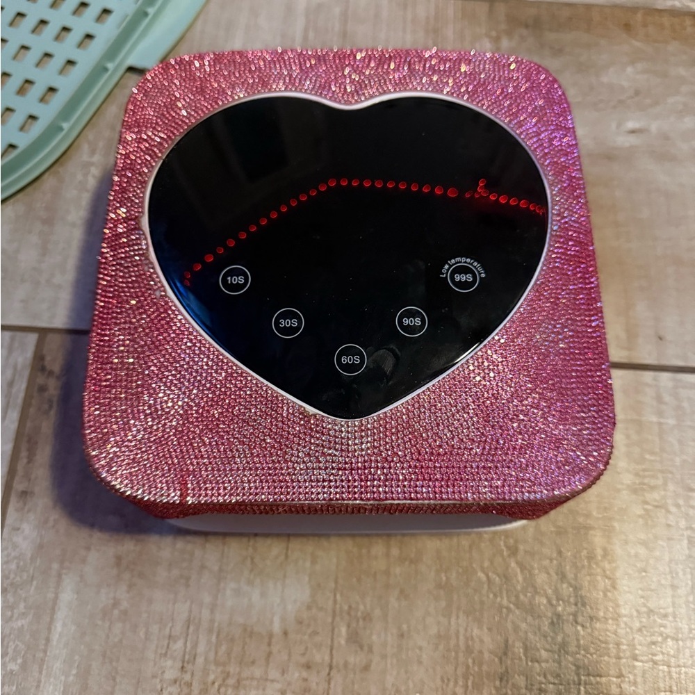 Pink and Black Glitter Heart Accent